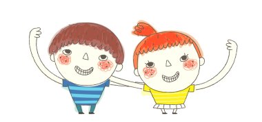 erkek ve kız elini tutarak