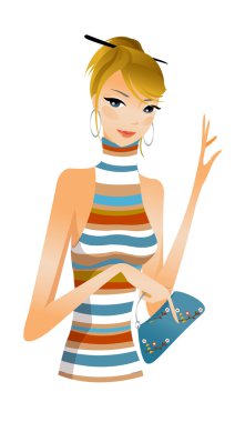 Güzel bir genç kızın portresi.