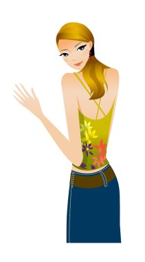 Güzel bir genç kızın portresi.