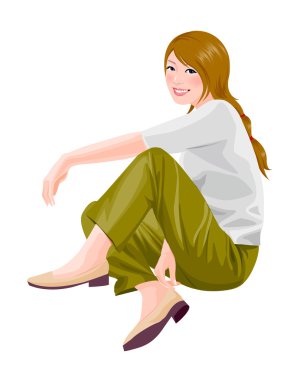 Güzel bir genç kızın portresi.