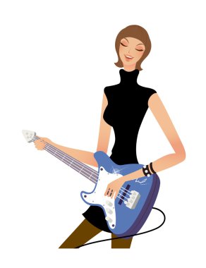 closeup gitar tutan kadın