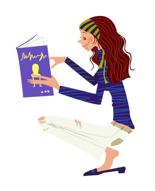 Kitap okuyan kız.