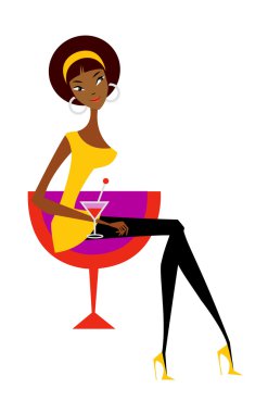 güzel genç kız elinde içki ile