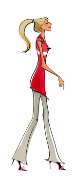 Güzel bir genç kızın portresi.