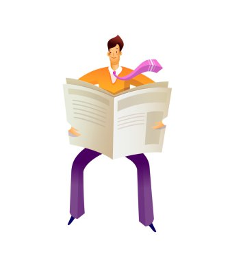 İş adamı gazete okuyor.