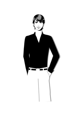 beyaz zemin üzerinde şık adam