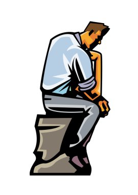 derin düşüncelere dalmış oturan işadamı