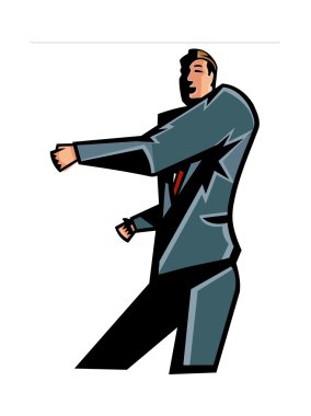 Beyaz arka planda bir iş adamı