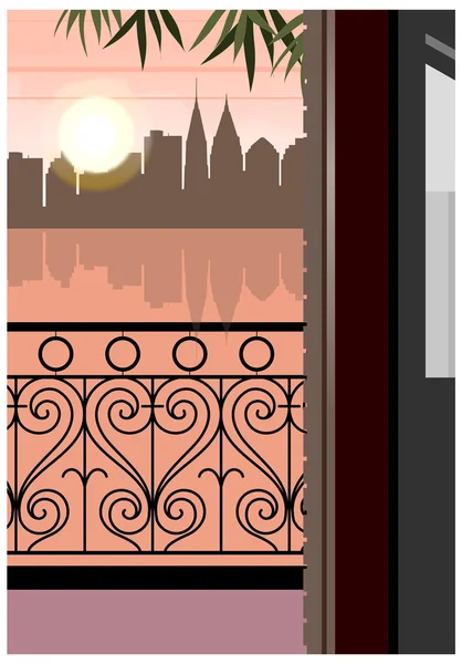 Ciudad de Sunset — Vector de stock