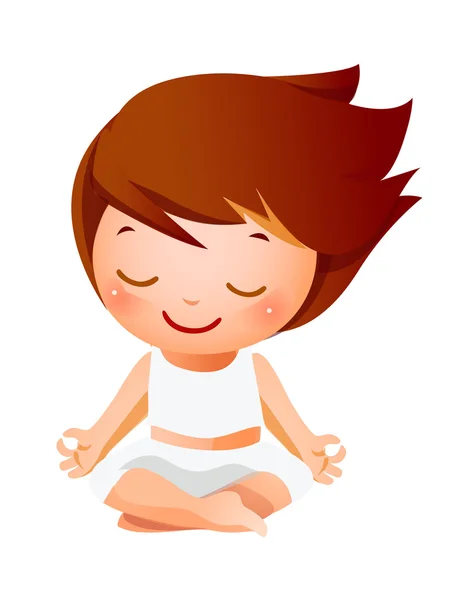 Chica meditando — Vector de stock