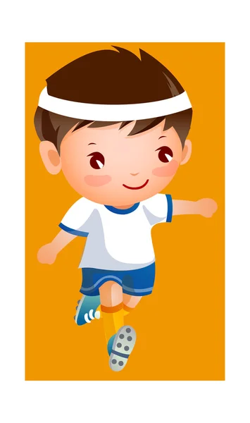 Boy in football player uniform — Stock Vector