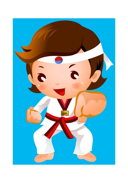 stock vector Kick of martial artist