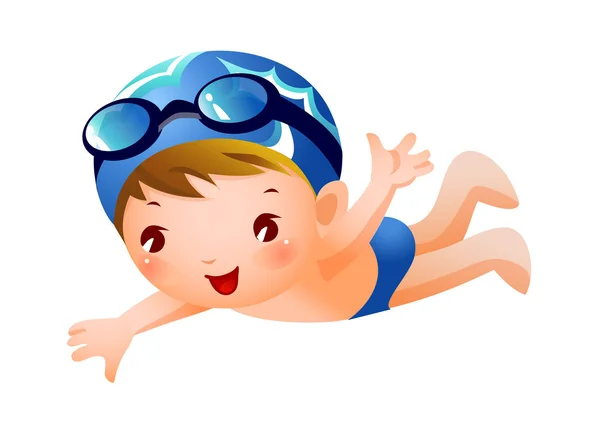 Boy Swimmer — Stock Vector