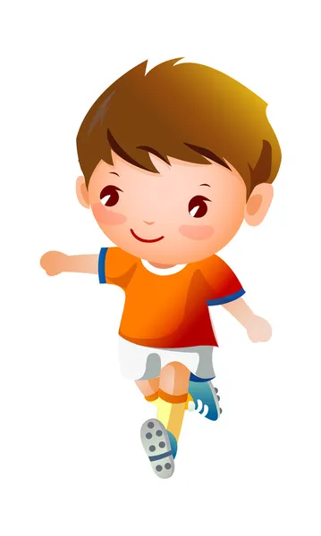 Boy sport player running — Stock Vector