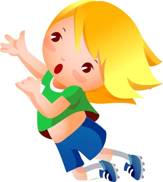 Chica lanzando — Vector de stock