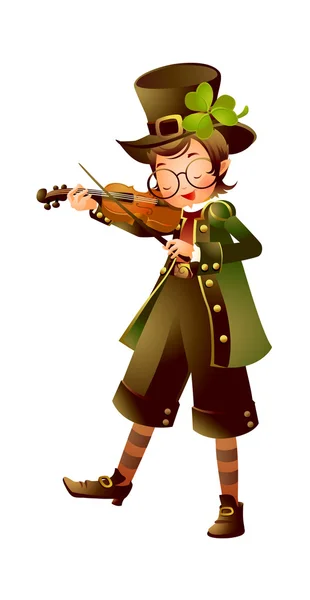 Pojke spela fiol — Stock vektor