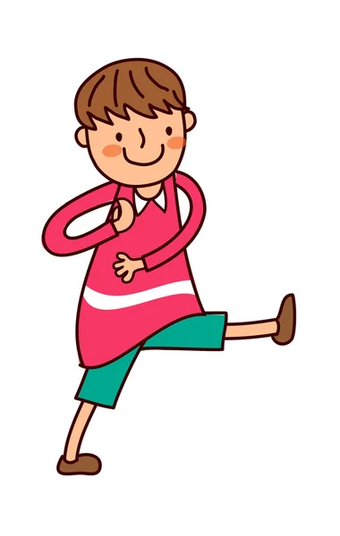 Retrato de niño haciendo ejercicio — Vector de stock