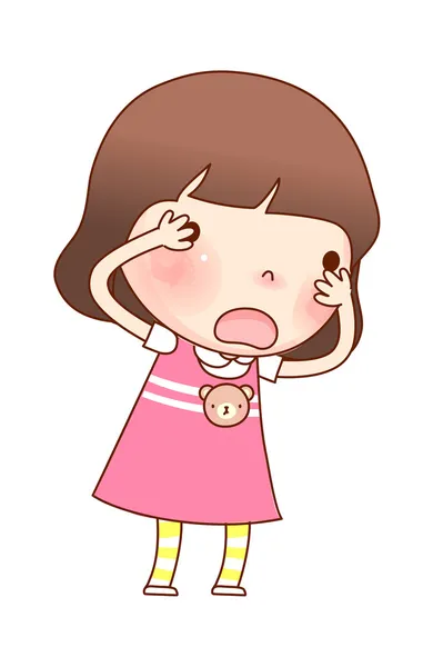 Retrato de niña llorando — Vector de stock