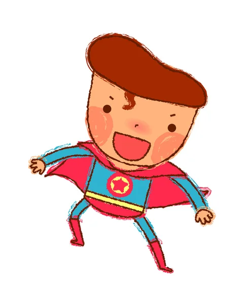 Retrato de niño disfrazado de superman — Vector de stock