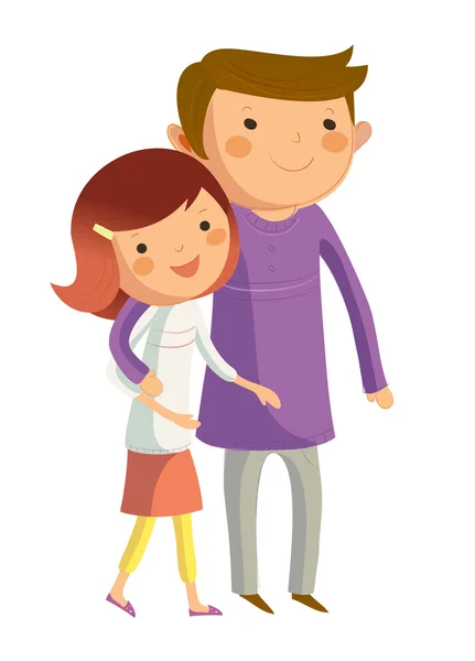 Retrato de pareja caminando juntos — Vector de stock