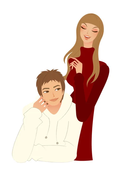 Retrato de pareja — Vector de stock