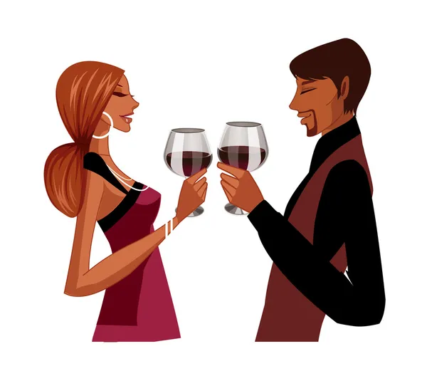 Elegant couple toasting — Stock Vector