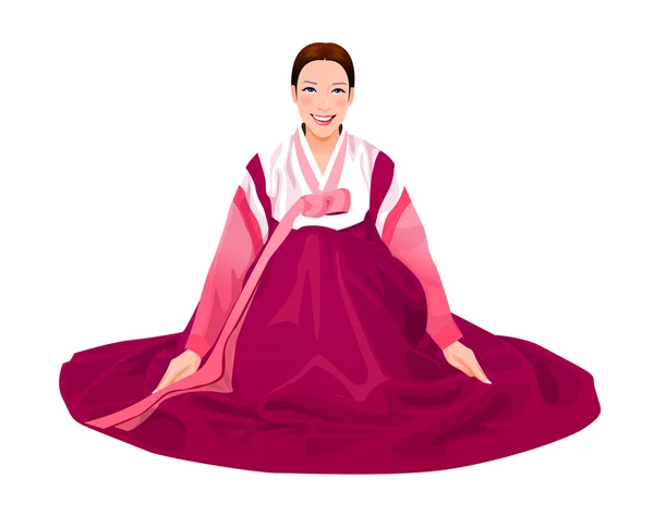 Portrait of a woman wearing traditional dress — Stock Vector