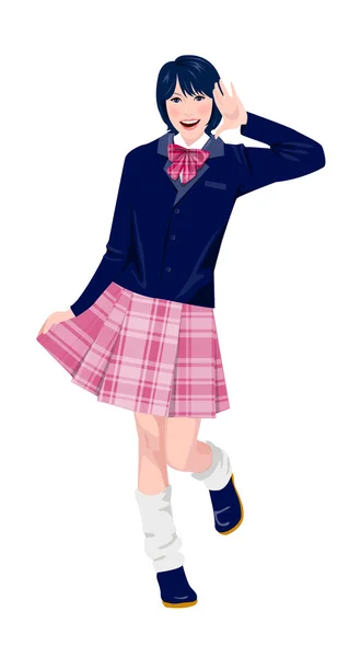 Portrait of a teenage girl saluting — Stock Vector