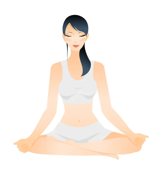 Femme pratiquant le yoga — Image vectorielle