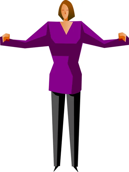 Femme d'affaires à bras ouverts — Image vectorielle