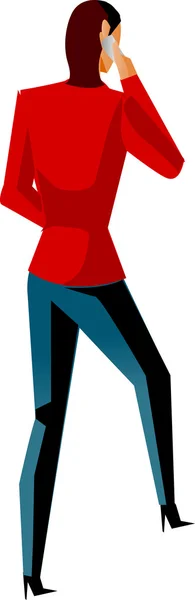 Mujer de negocios de vuelta — Vector de stock