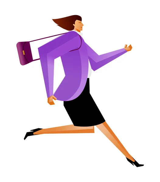 Business woman running — Stock Vector