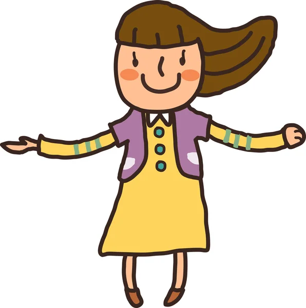 Closeup of girl standing — Stock Vector