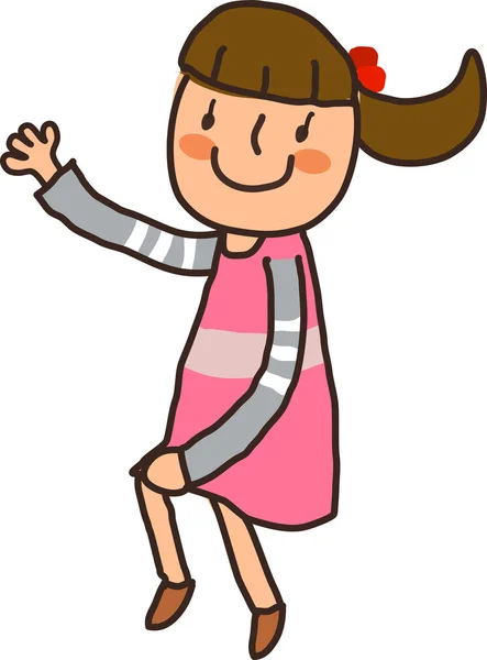 Closeup of girl standing — Stock Vector