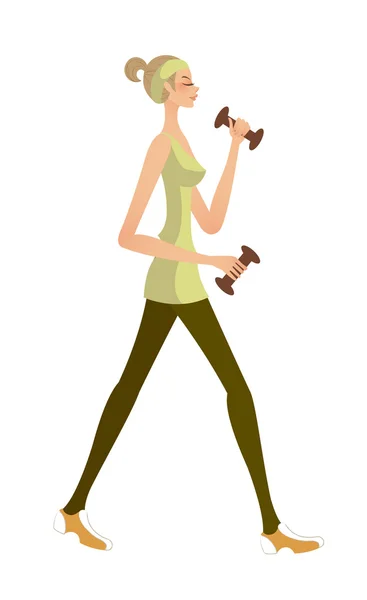 Chica en forma haciendo ejercicio — Vector de stock