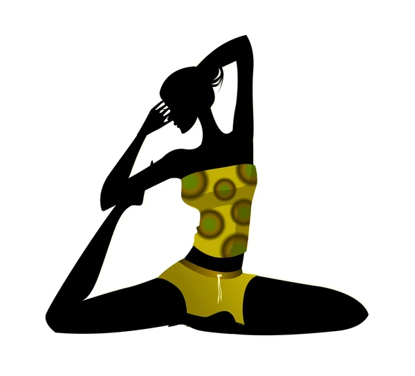 Yoga yaparken kız uygun — Stok Vektör