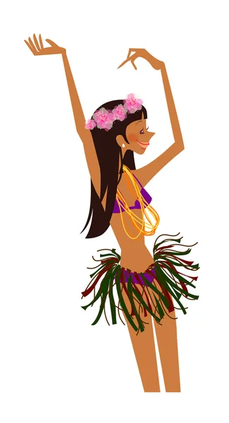 Tropical girl dancing — Stock Vector