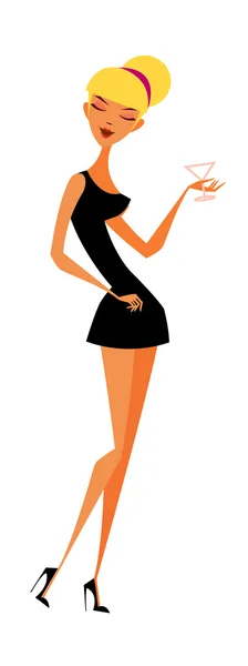 Retrato de una hermosa joven — Vector de stock