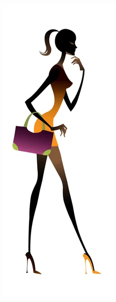 Sexy mujer de moda — Vector de stock