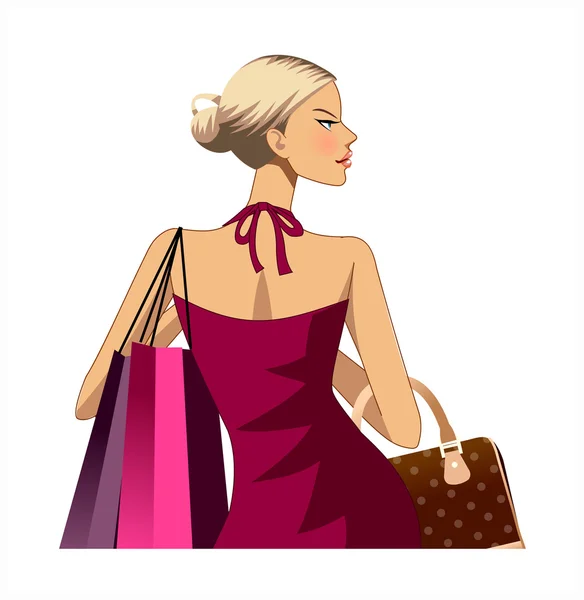 Trendy city woman — Stock Vector