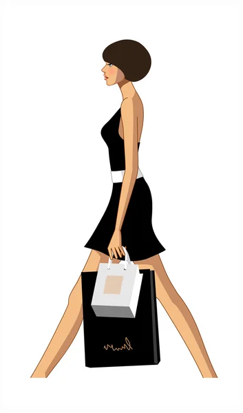 Mujer de moda ciudad — Vector de stock