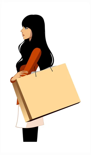 Mujer de moda ciudad — Vector de stock