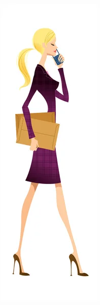 Femme de ville à la mode — Image vectorielle