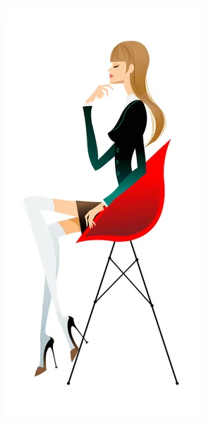 Mujer de moda ciudad — Vector de stock