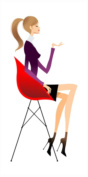 Mujer de moda ciudad — Vector de stock