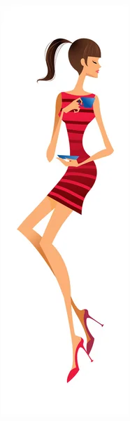 Mujer de moda ciudad — Vector de stock