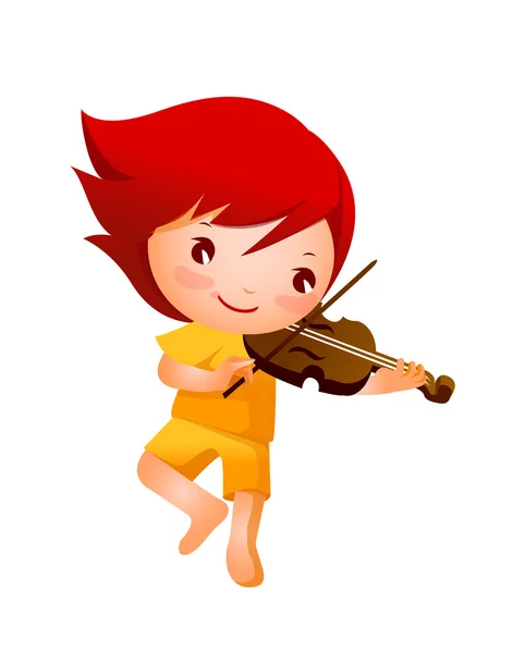 Menina tocando violino — Vetor de Stock