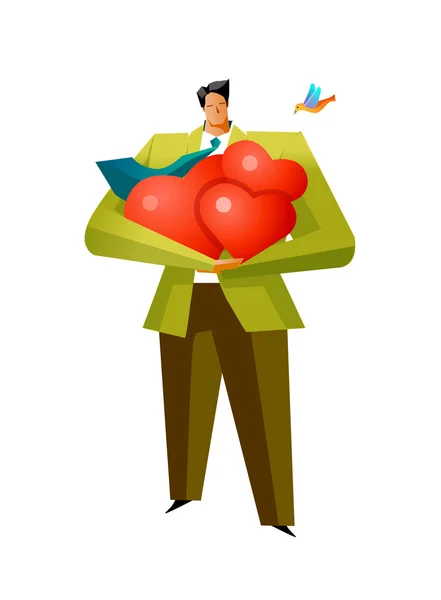 Business man with heartshape — Stock Vector