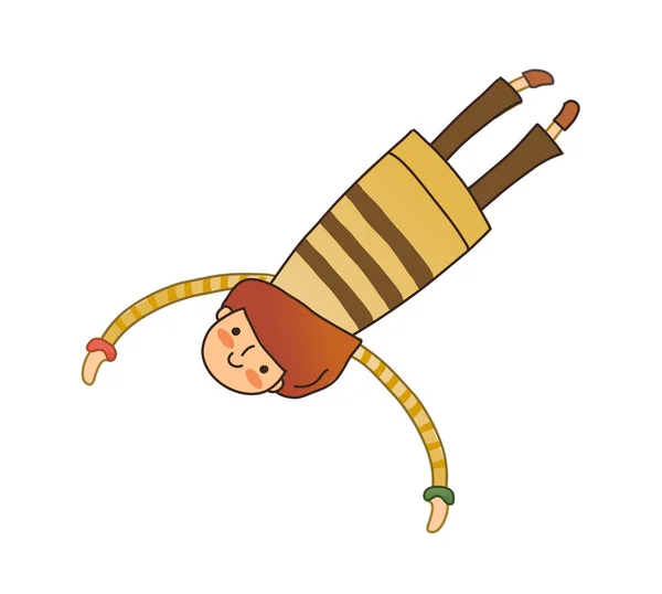 空を飛んでいる少年 — ストックベクタ