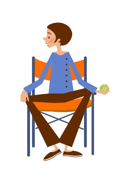 Hombre sentado en una silla — Vector de stock